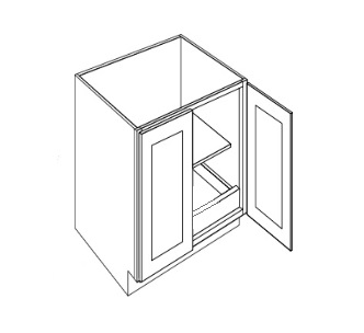 Full Height Double Door Single Rollout Shelf Bases