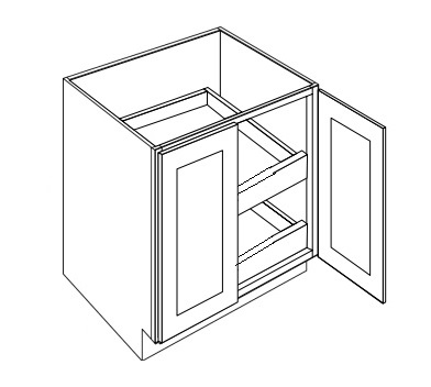 Full Height Double Door Double Rollout Shelf Base