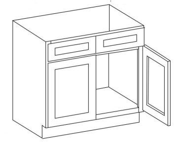 Double Door and Double Header Sink Base Vanity