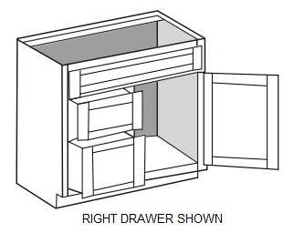 Single Door and Double Drawer Sink Base Vanity